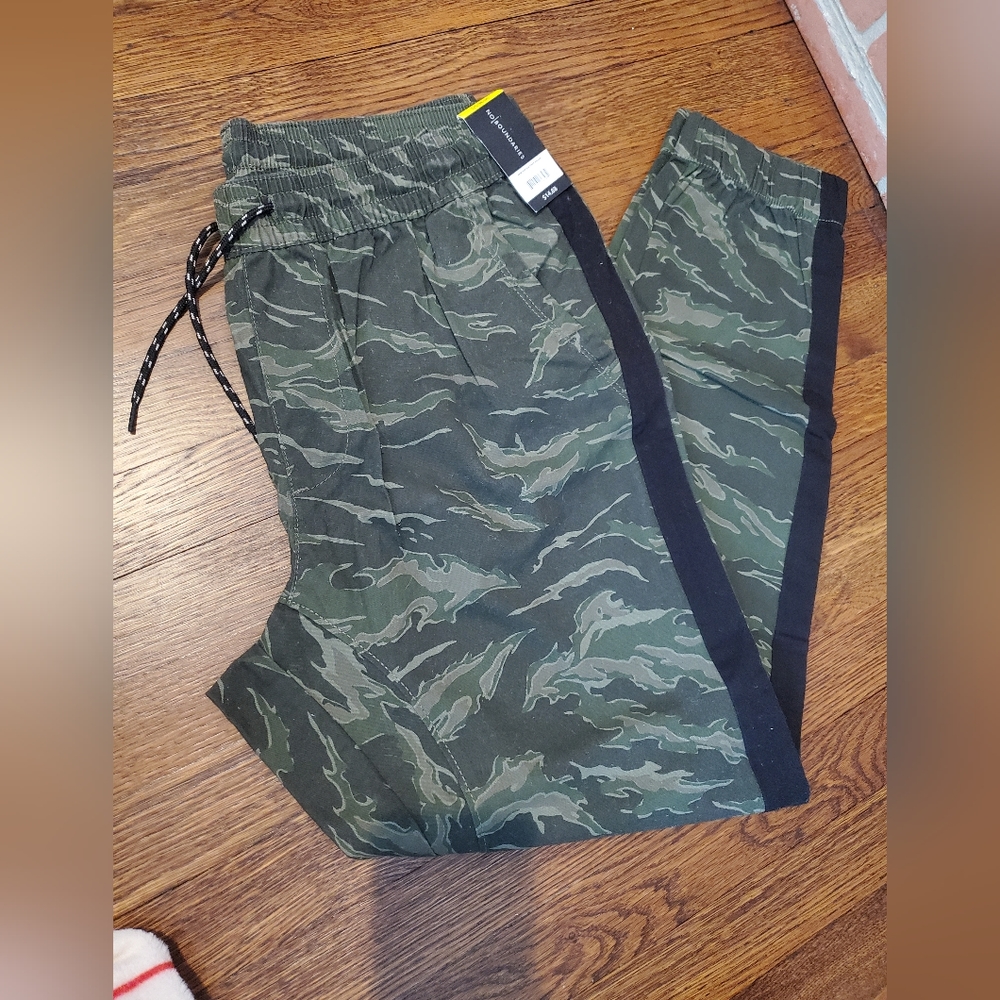 No Boundaries Woven side stripe joggers